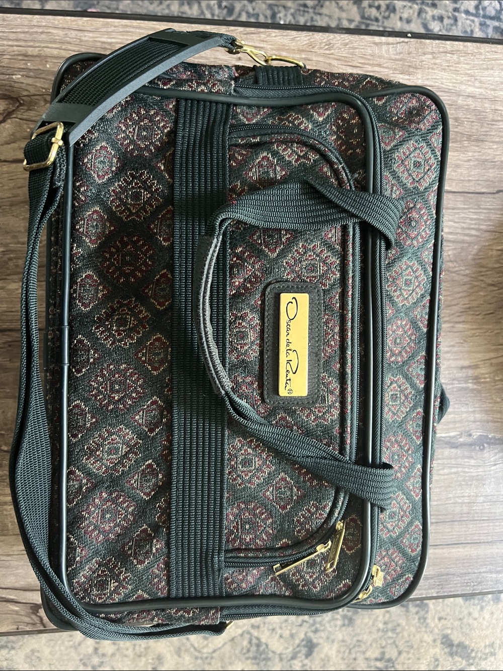 Vintage Oscar de la Renta Tapestry Overnight Travel Bag